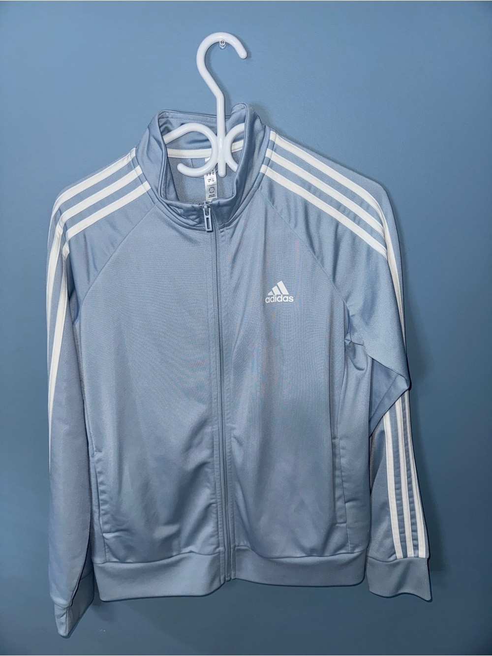 “Wonder blue” Primegreen essentials warm-up slim 3 stripes track jacket
